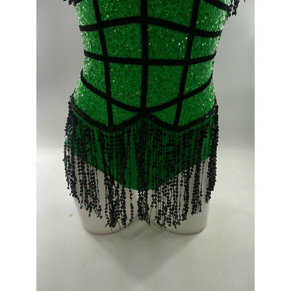 Dance Costume Small Adult Green A Wish Come True V1850 Jazz Tap Musical Theater - Picture 3 of 5